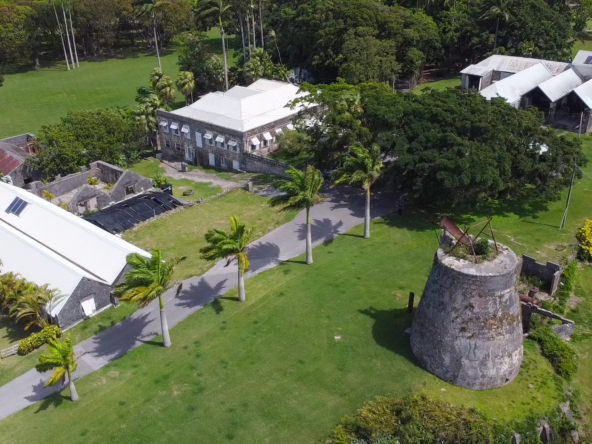 Apes Hill Great Estate Aerial Views with Historical Wind Mill