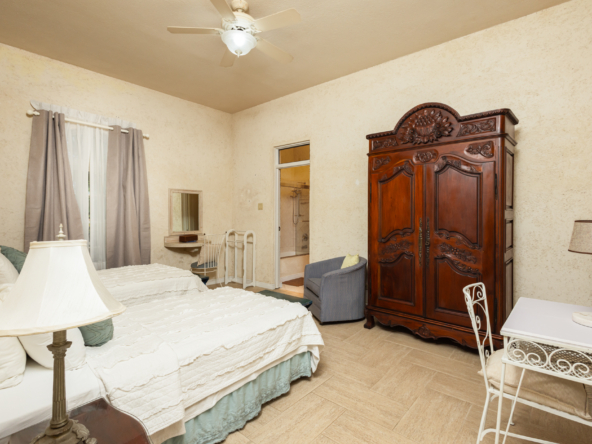 Cozy and luxurious guest bedrooms in Mon Caprice, Sandy Lane, featuring elegant furnishings and inviting decor, ensuring a comfortable stay in Barbados.