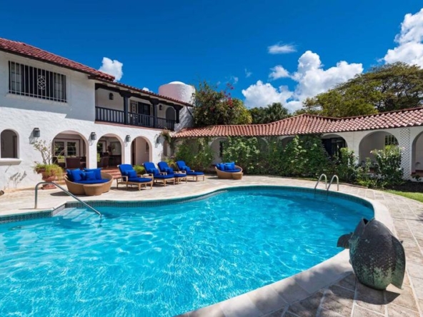 pool in front of Elsewhere, a stunning 10 bedroom retreat in Barbados.