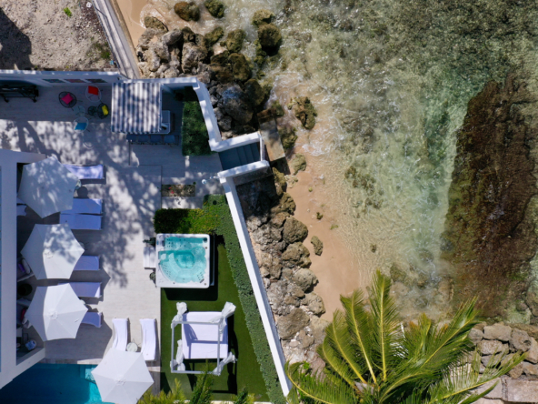 Solaris beachfront luxury home for sale in Barbados with pool, jacuzzi and private beach access