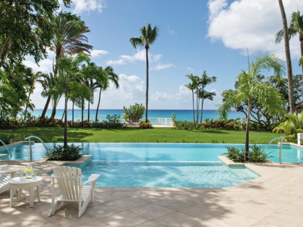 pool and ocean view at Barbados all inclusive villa, The Great House